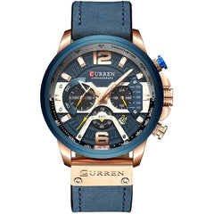 Military Leather Chronograph Wristwatch - Limitless Deals Shop