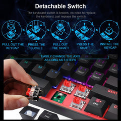 Mini Mechanical Gaming Wired Keyboard - Limitless Deals Shop