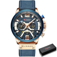 Military Leather Chronograph Wristwatch - Limitless Deals Shop