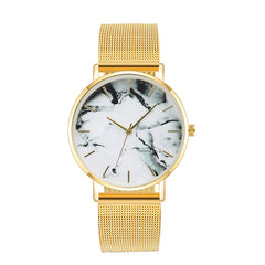 Rose Gold Mesh Band Marble Watch - Limitless Deals Shop