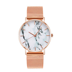 Rose Gold Mesh Band Marble Watch - Limitless Deals Shop